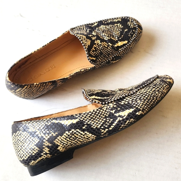 Coach | Snakeskin Leather‎ Loafers, size 8.5 - Picture 1 of 11